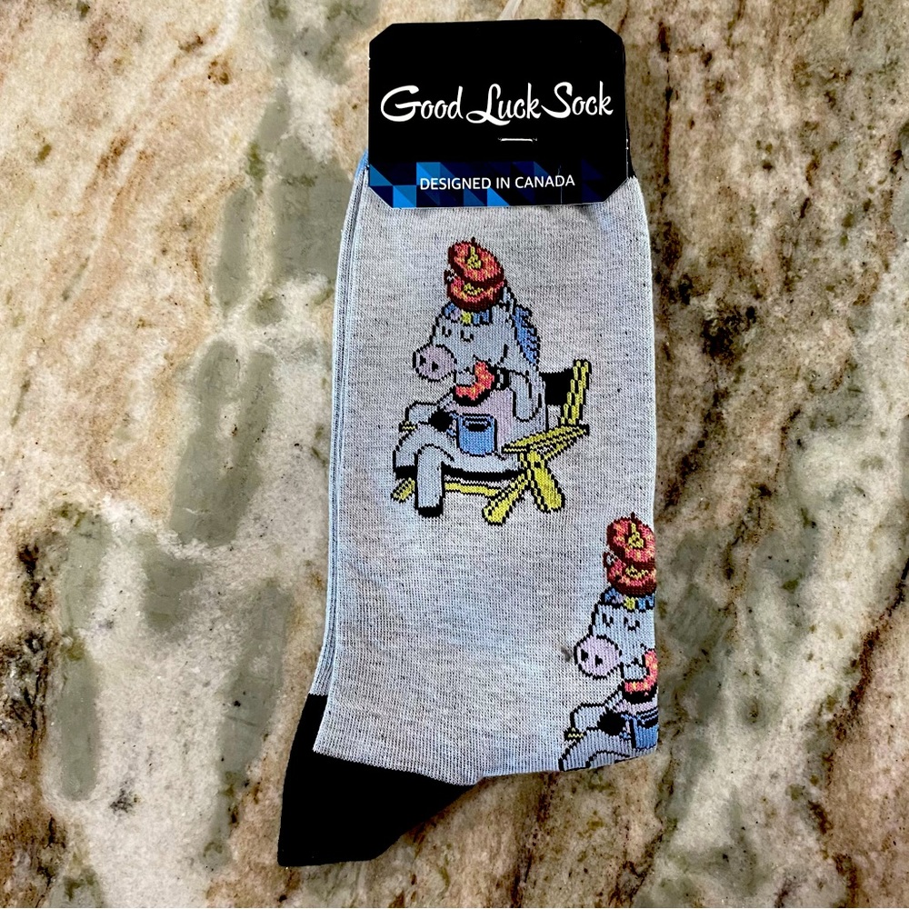 Good Luck Socks - Donut Eating Unicorn